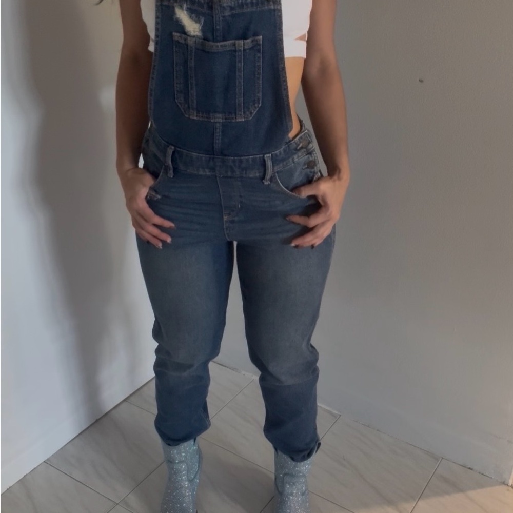 Hollister Dark Blue Denim Overalls